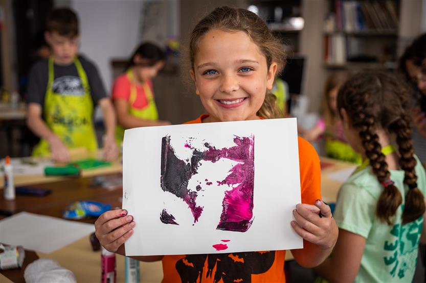 Students at an art camp